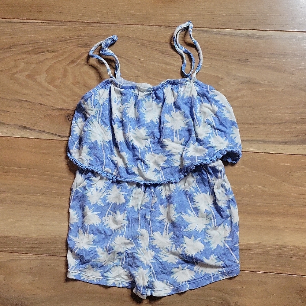 *3/$15* Art Class Size XS 4/5 Girls Blue & White Floral Romper